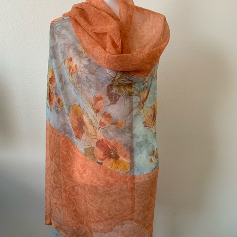 Floral Orange Scarf